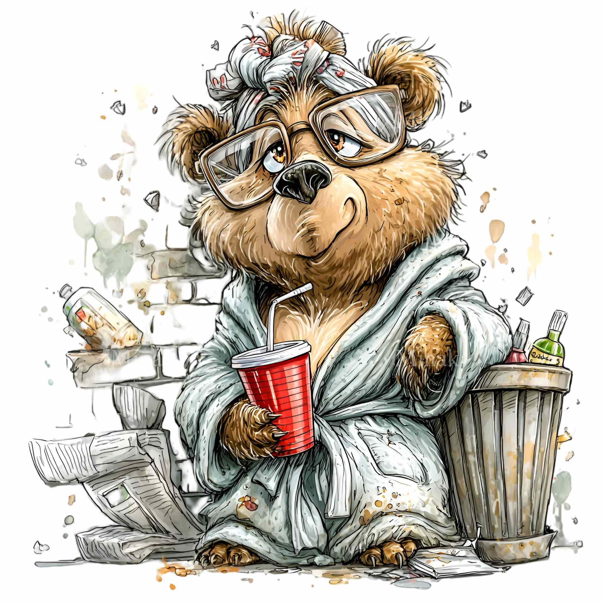 15-png-tired-bear-coffee-clipart-funny-morning-humor-digital