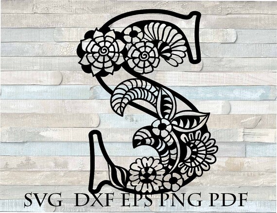 Download Mandala Monogram Svg Letter S Svg File For Cricut Dxf Etsy PSD Mockup Templates