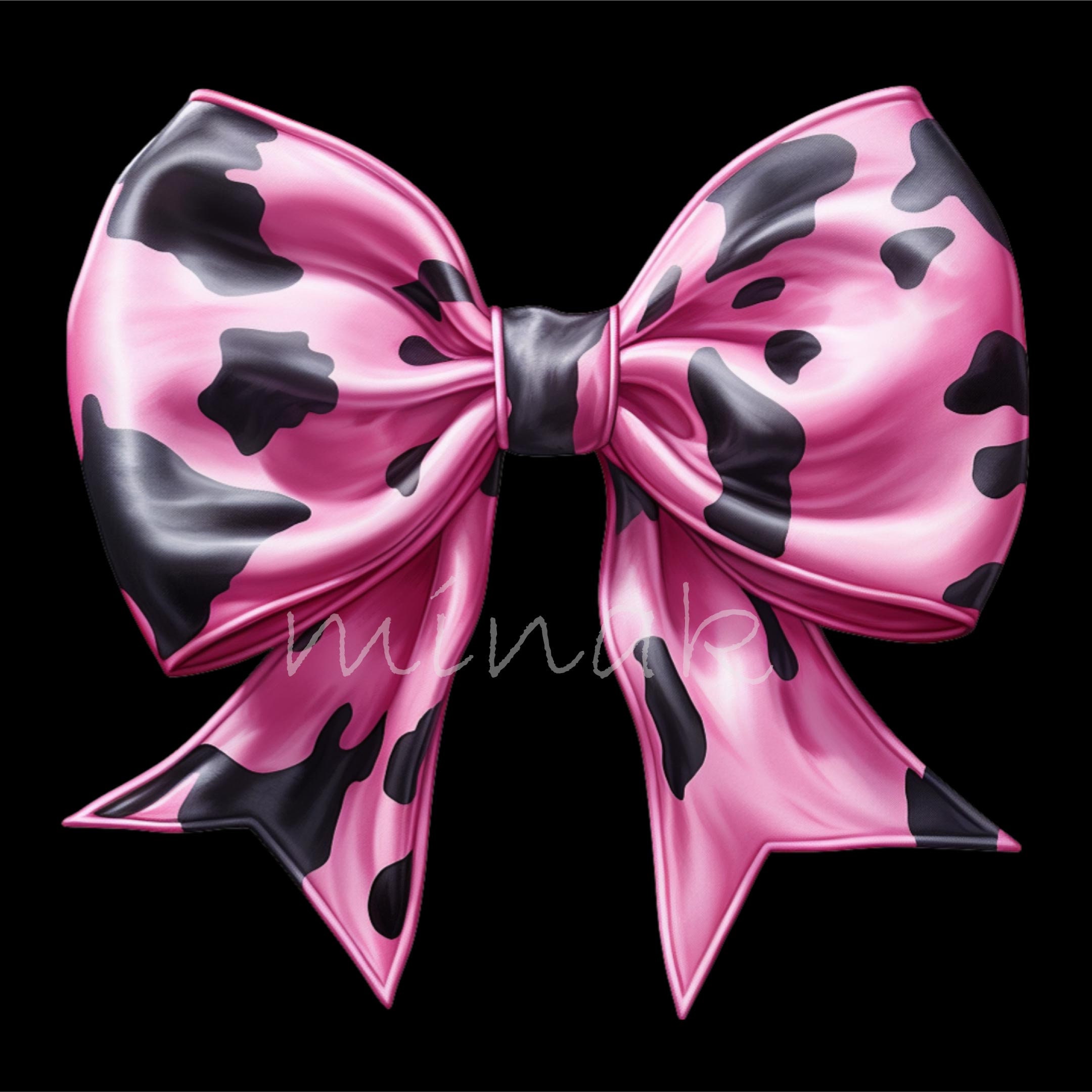 15 PNG Pink Leopard Hair Bow Clipart, Satin Fabric Texture Large