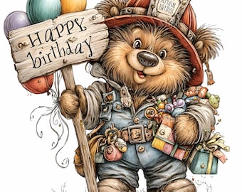 10 PNG Firefighter Bear Clipart Fireman Birthday Hero Celebration