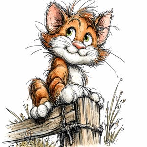 15 PNG Sweet kitten clipart – Cute cat PNG – Whimsical pet illustration for nursery art, mugs, cards and DIY printables
