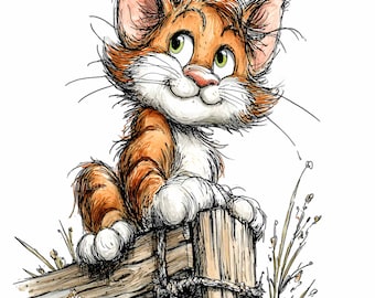 15 PNG Orange Tabby Cat Clipart, Scruffy Ginger Kitten