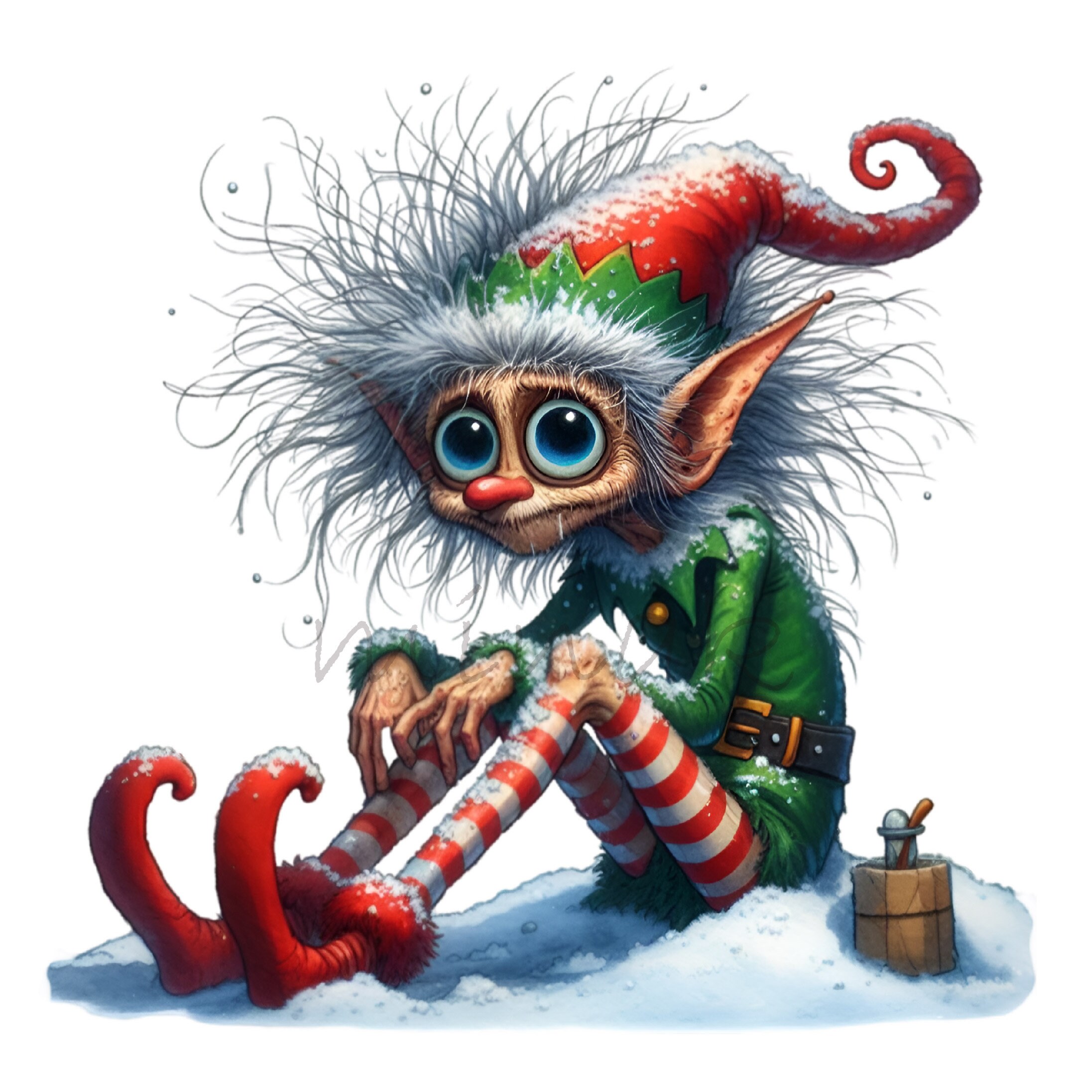 15 PNG Grumpy Christmas Elf Clipart – Snow-covered Elf PNG – Funny ...