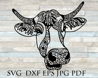 Download Zentangle cow | Etsy