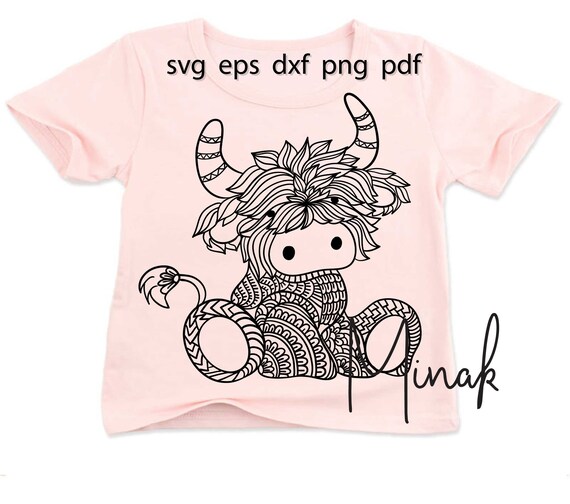Download Mandala Cow Svg Highland Heifer Cut Files For Cricut Etsy
