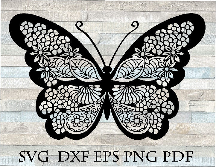 Download Zentangle butterfly svg file for cricut | Etsy