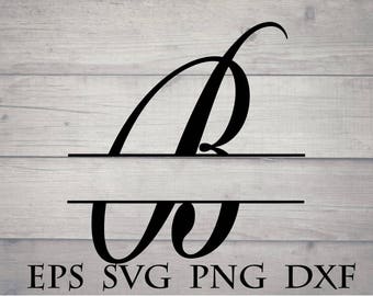 Split letter monogram svg / split initial B svg - monogram split letter svg, split monogram alphabet svg,monogram cricut file, cricut vinyl