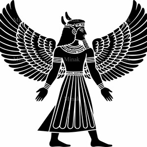 6 SVG Antike geflügelte Gott SVG-Schnittdatei | Mythische Fantasy Silhouette Clipart für Cricut & historische Handwerksprojekte