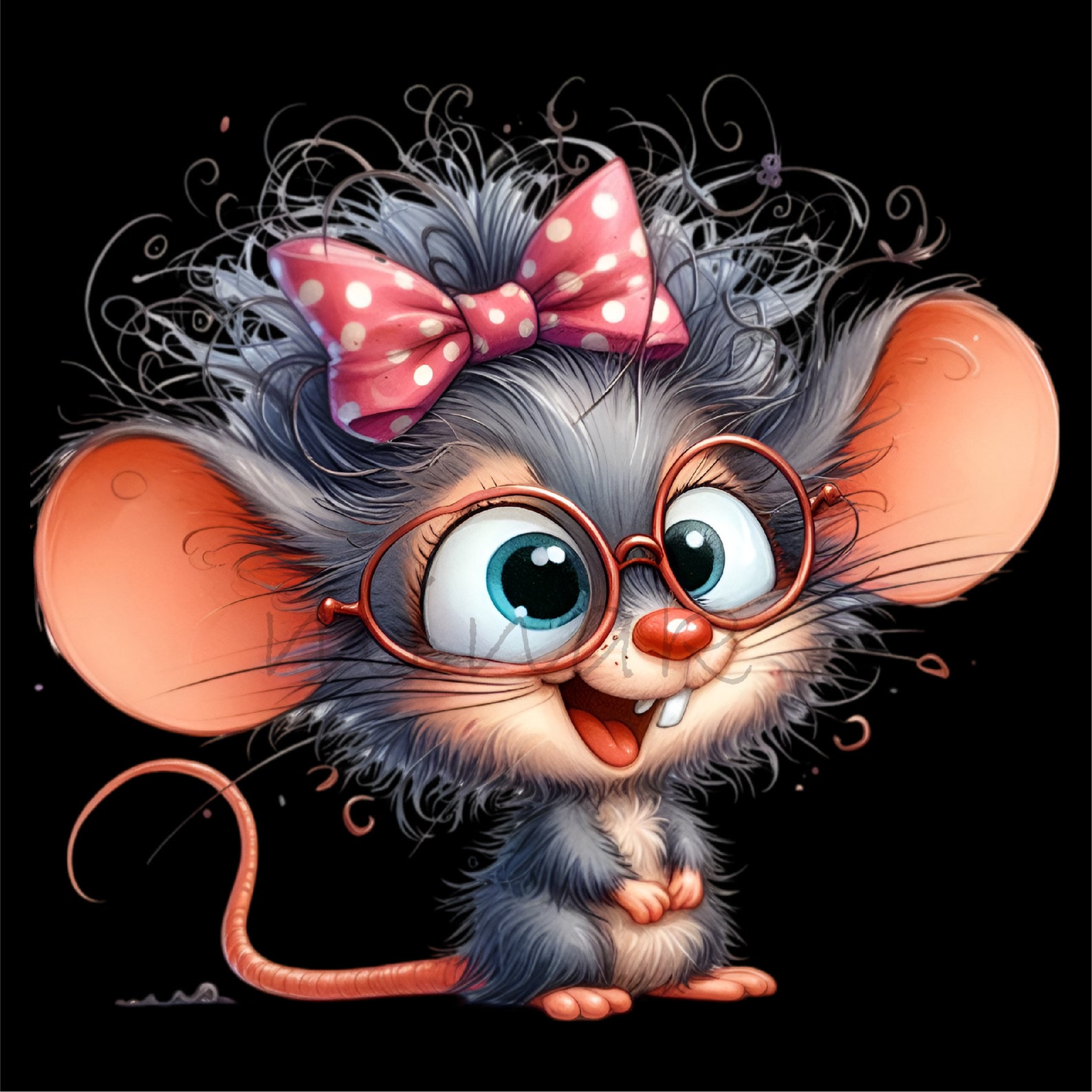 Splashed Mouse 12 PNG Color Splash Mouse Clipart โ Funny Cartoon Rat PNG โ Cute Animal ...