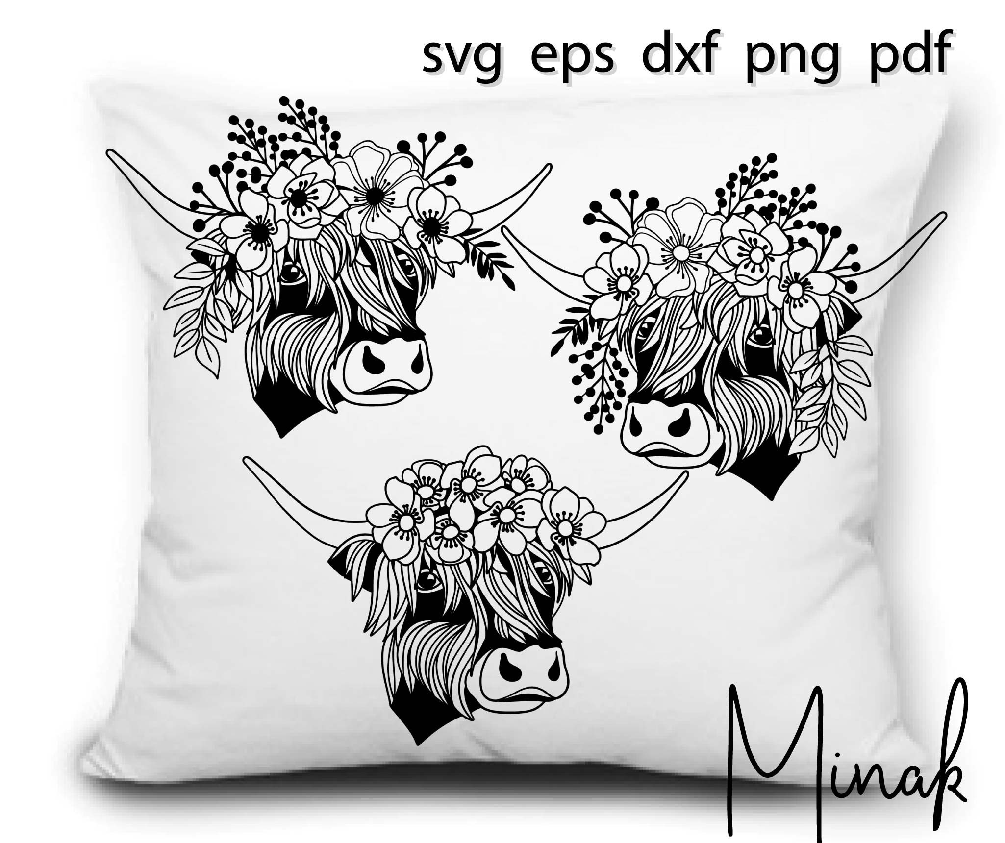 Free Free 177 Flower Silhouette Highland Cow Svg SVG PNG EPS DXF File