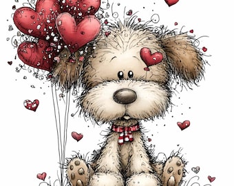 10 PNG Striped Scarf Puppy Dog Glitter Heart Clipart