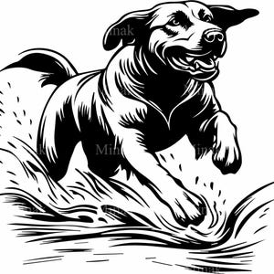 4 SVG Running dog silhouette – Labrador SVG cut file – Pet lover design for shirts, mugs, decals, gifts and home decor