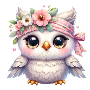 10 PNG Floral Owl Clipart - Cute Baby Owl PNG for Kids Crafts, Nursery ...