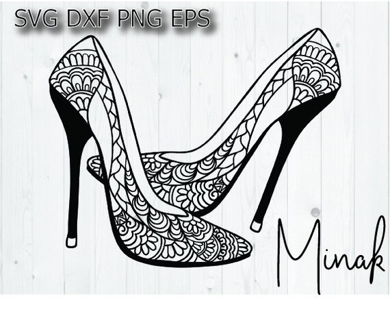 High Heel Shoe Svg Mandala Svg Intricate Svg Cricut Svg Etsy