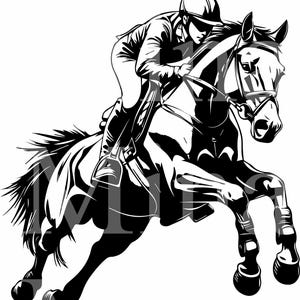 6 SVG Horse Jumping Rider SVG Cut File, Clipart sportów jeździeckich dla Cricut, Projekt sylwetki skoku pokazowego dla rzemiosła winylowego