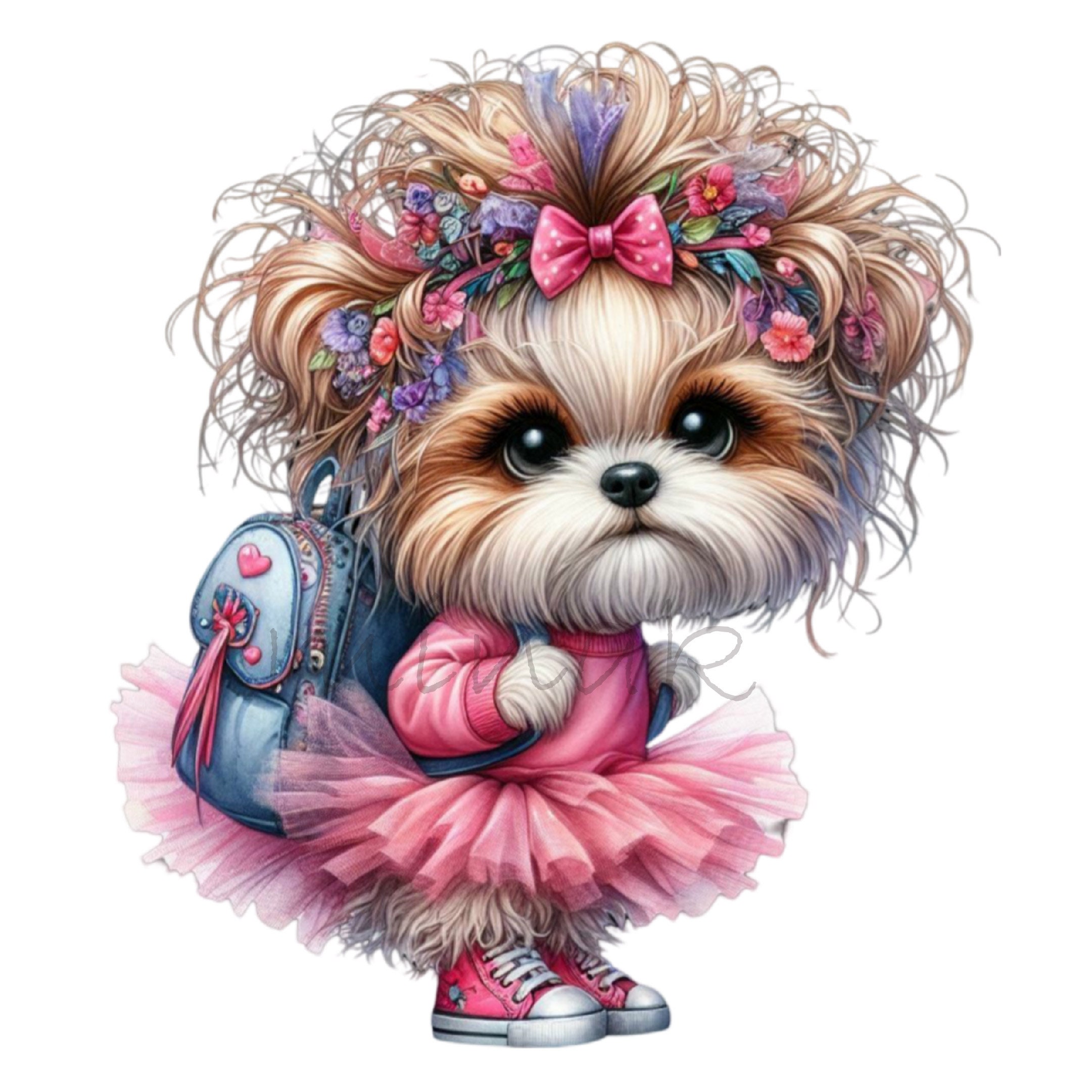 14 PNG Flower Crown Puppy Clipart – Floral Dog Illustration, Girl ...