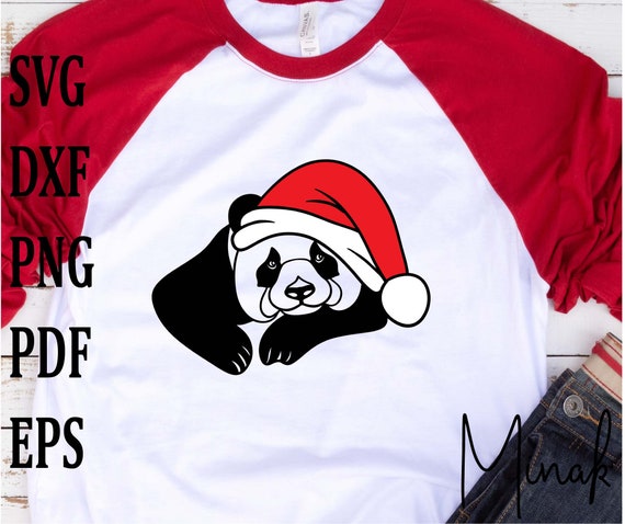 Download Christmas Animal Svg Santa Hat Panda Svg Cute Panda Bear Svg Etsy