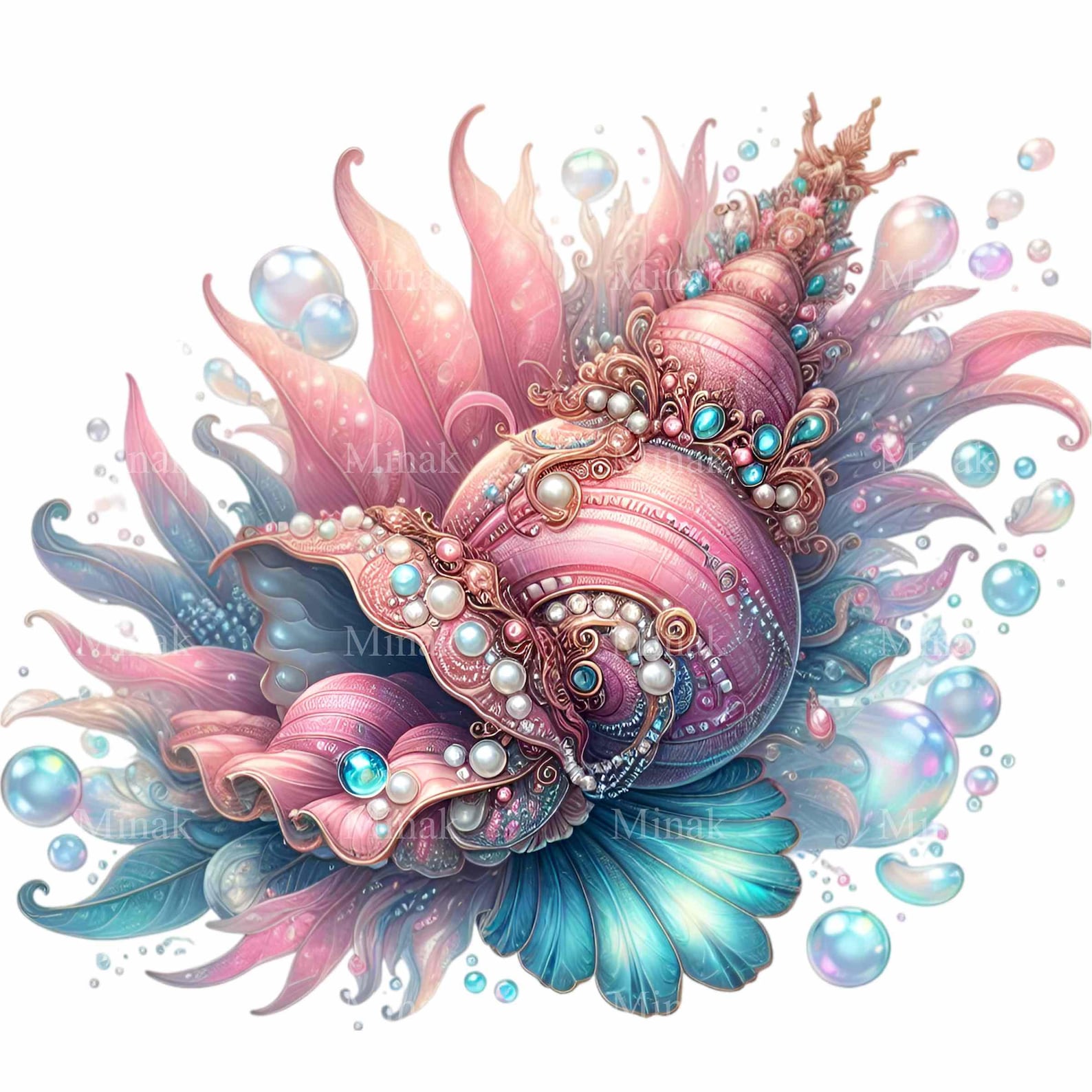 15 Fantasy Seashell PNG, Enchanted Ocean Pearl Clipart, Mystical ...