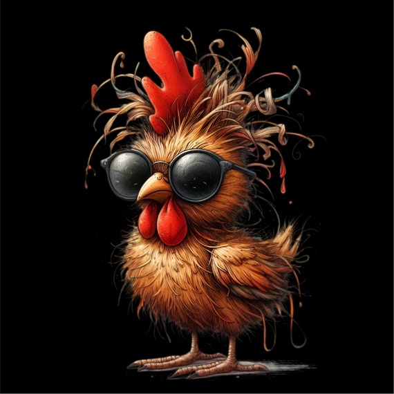 15 PNG 面白いニワトリのクリップアート、サングラスをかけた鳥の