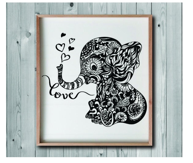 Baby elephant svg, mandala elephant svg, cute elephant svg, elephant …
