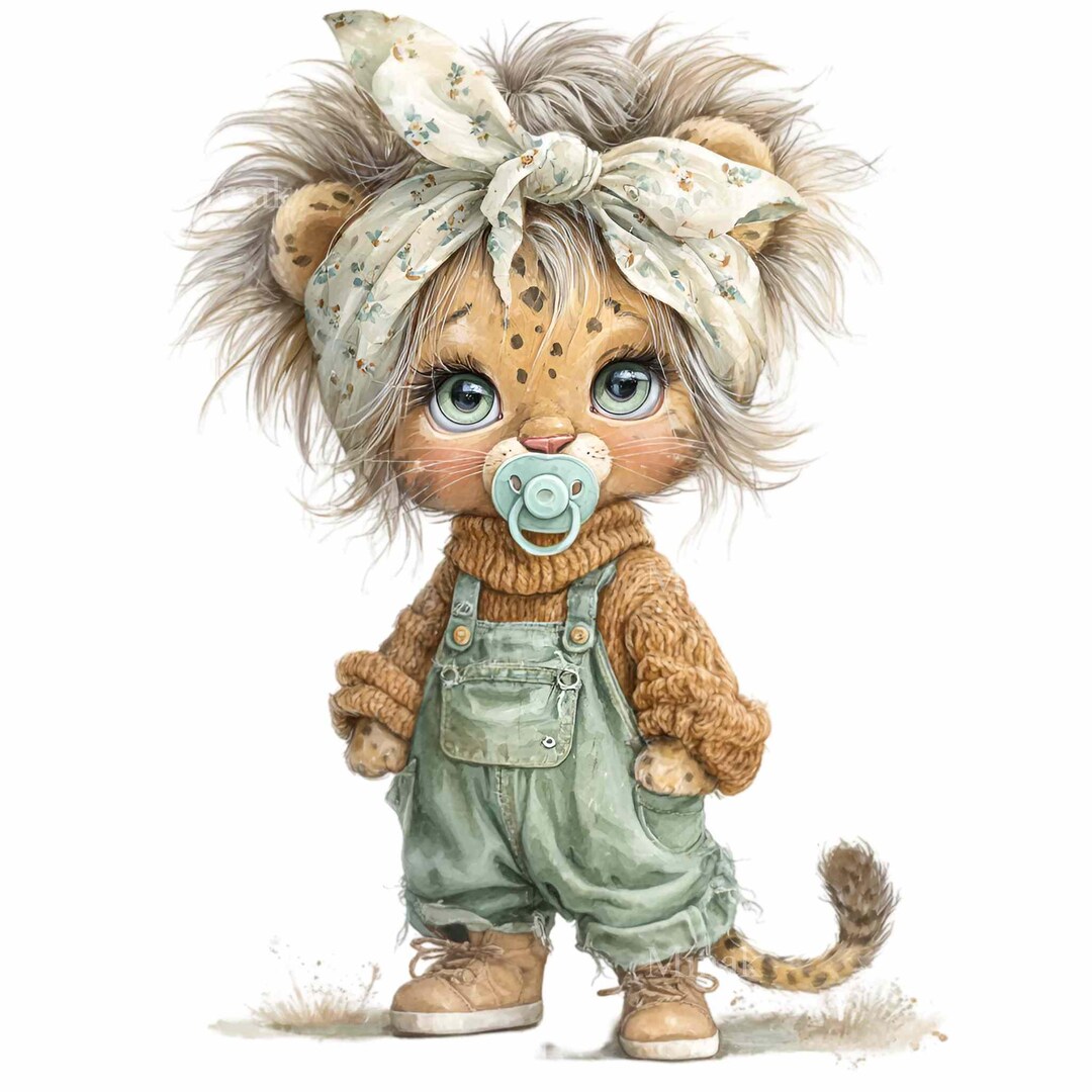 16 PNG Baby Leopard Clipart, Cheetah Pacifier Sublimation, Safari ...