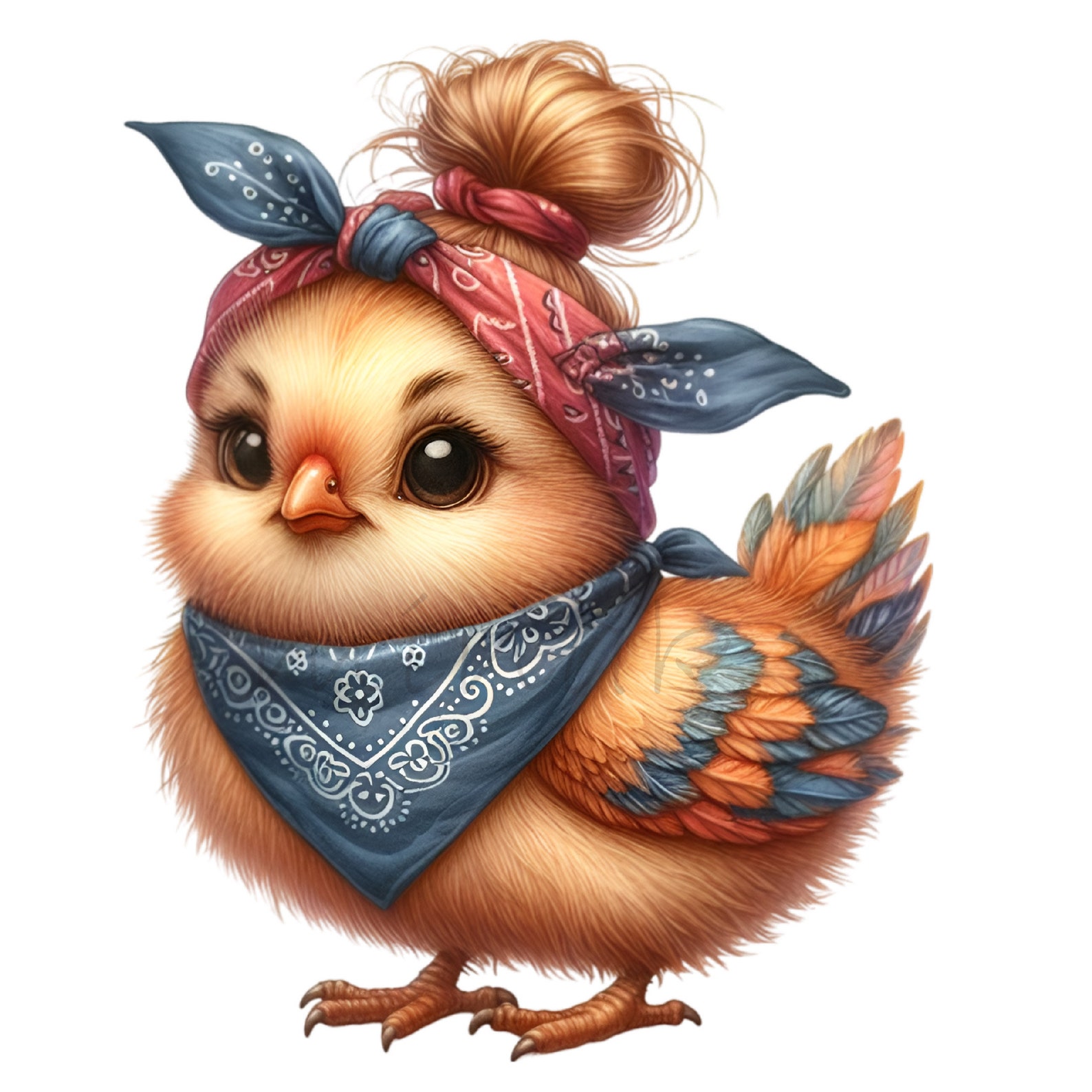 12 PNG Divertido Pollito Moño Despeinado, Clip Art de Pollo con Pañuelo ...
