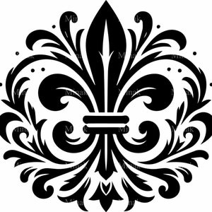 6 SVG-barok koninklijk SVG-snijbestand – elegante barokke bloemen clipart – Frans koninklijk embleem voor Cricut & Silhouette Crafts
