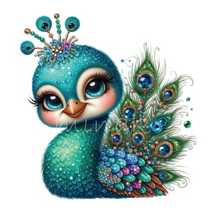 Christmas Tree Toppers Feather Peacock Decorations Simulation Three-dimensional Blue Peacock Christmas Ornaments with Clip, Adult Unisex, Size: One