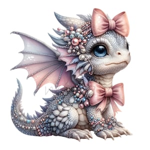Dragon Clip Art, 15 PNG Funny Girl Clipart, Baby Bow, Divertida tarjeta del día de la madre de la abuela, regalo de sublimación imprimible, arte de pared