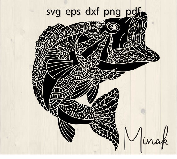 Download Fish Mandala Svg Dxf Png Zentangle Etsy