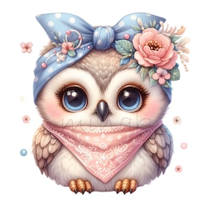10 PNG Floral Owl Clipart - Cute Baby Owl PNG for Kids Crafts, Nursery ...