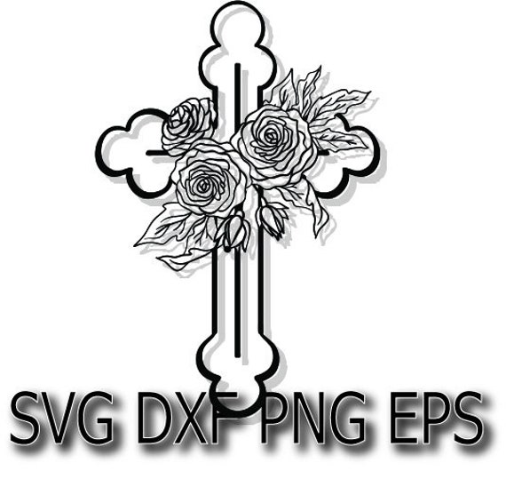 Download Cross Roses Svg Easter Shirt Wild Flower Wreath Lover Digi Etsy