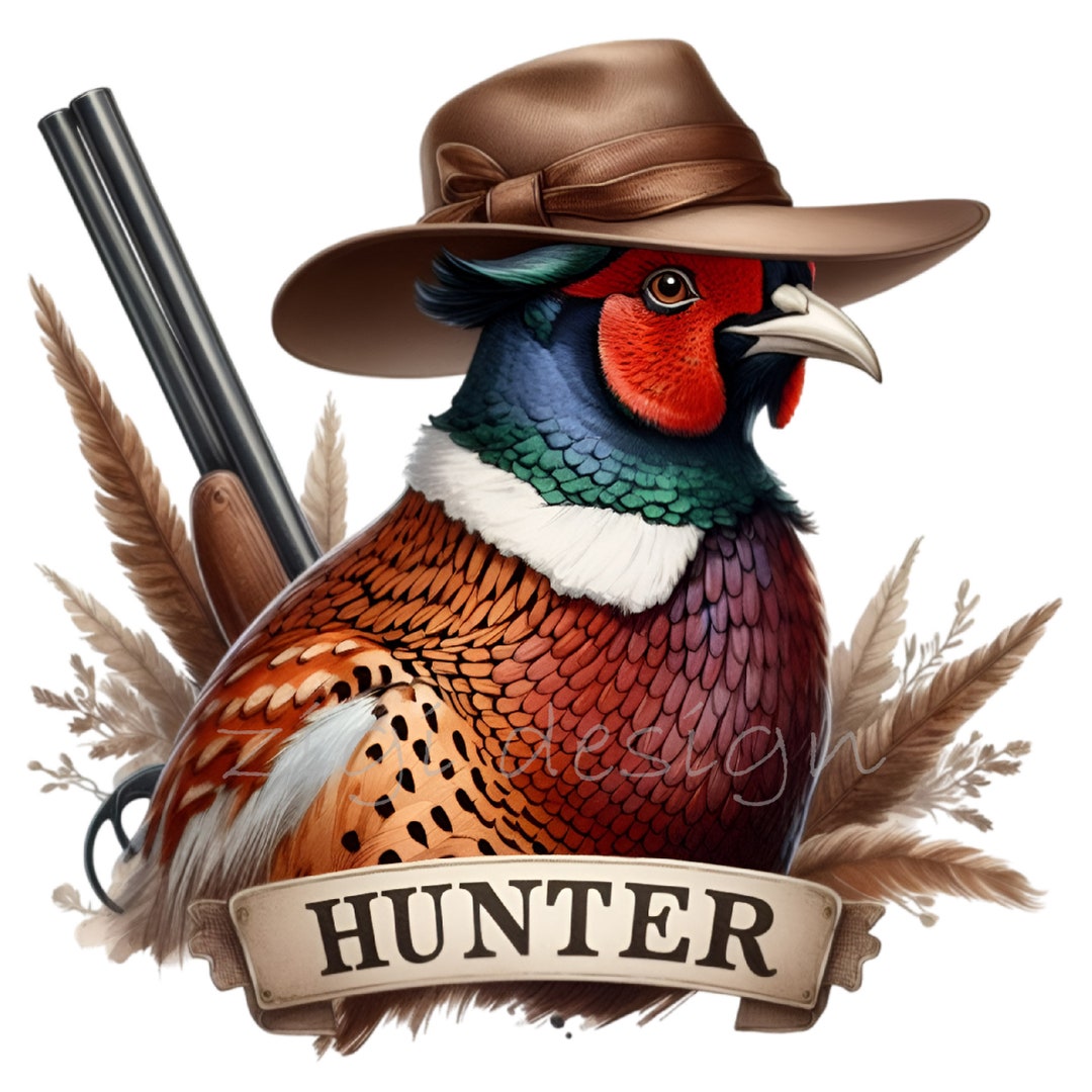 Hunting Pheasant Clipart, Hunter Clip Art, 15 PNG American Hunter, Junk