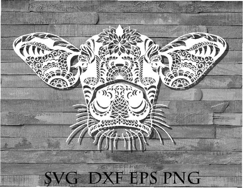 Download Cow Head Svg Cow Mandala Svg Card Making Stationery Papercraft