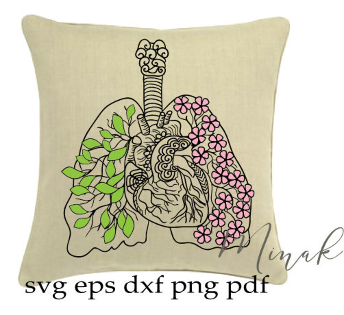Breathe Lungs Svg flower lungs svg floral lungs svg flower Etsy Schweiz