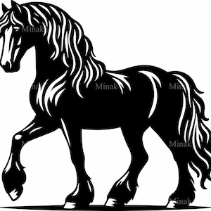 8 SVG cheval majestueux SVG - fichier de coupe animal étalon élégant - clipart cheval gracieux pour Cricut, sublimation et projets créatifs