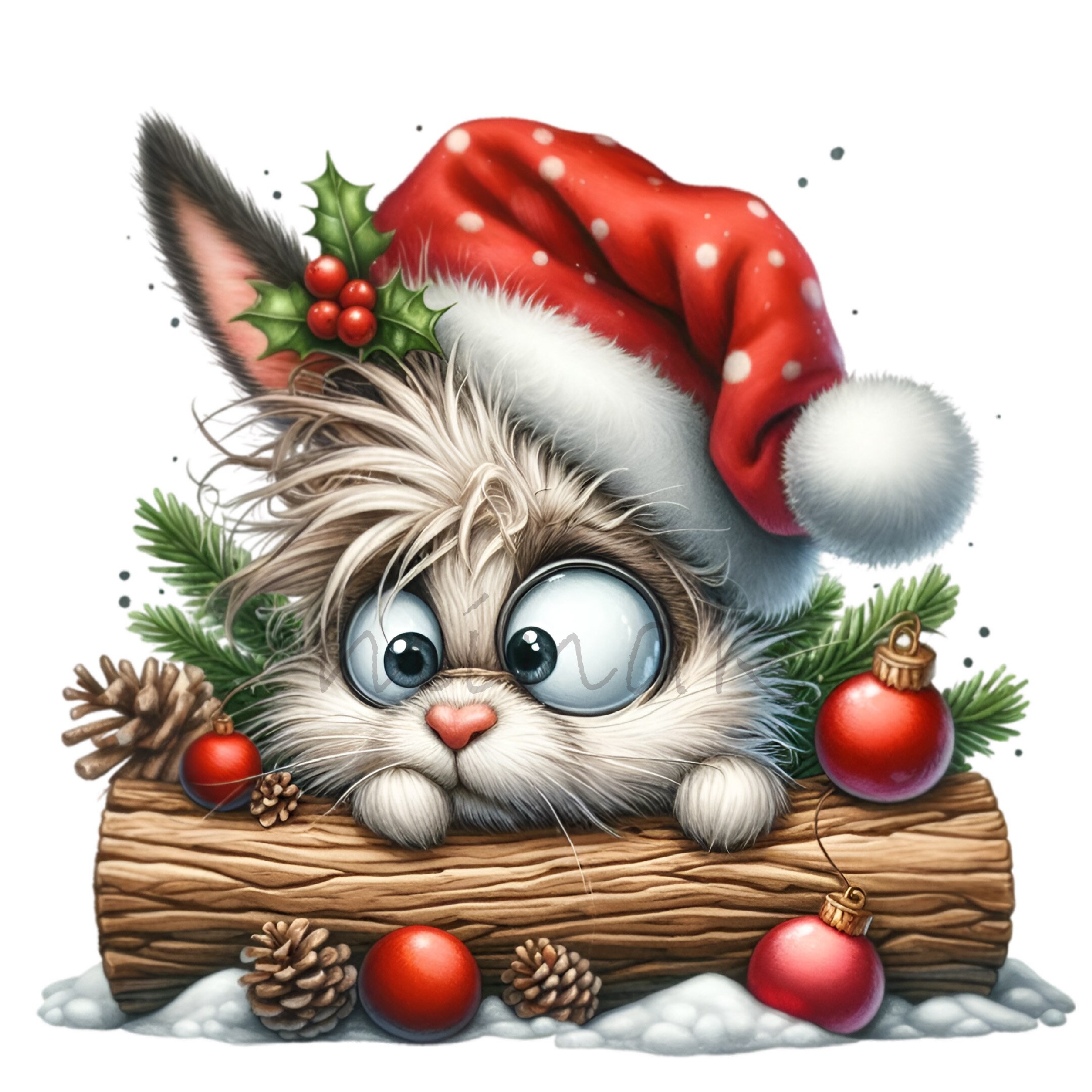 15 PNG Holiday Bunny Clipart PNG – Funny Christmas Rabbit With Santa ...