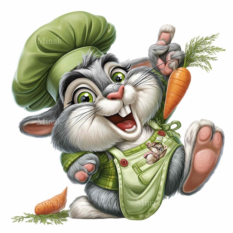 15 PNG Chef Bunny Clipart, Rabbit Baker Sublimation, Carrot Garden ...