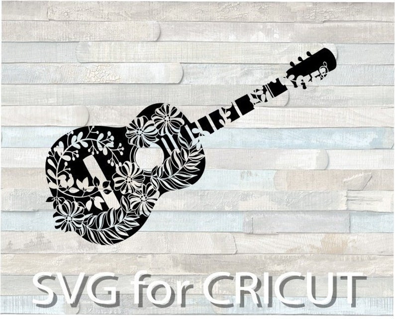 Download Floral Guitar Svg Acoustic Electric Cut Files String Flower Etsy