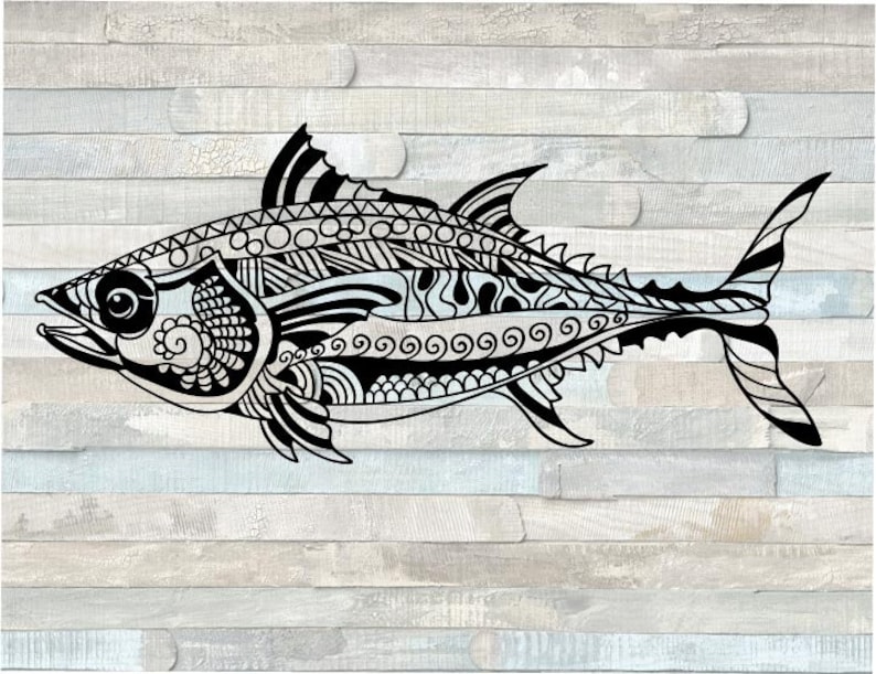 Download Tuna fish svg files for cricut zentangle drawing cut files | Etsy