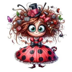 Marienkäfer Clipart, lustige Marienkäfer Clipart, 12 PNG niedliche Insekt Comics verrückte Kinderzimmer Sublimation, Kartenherstellung, Babyparty, Geschenkkarte