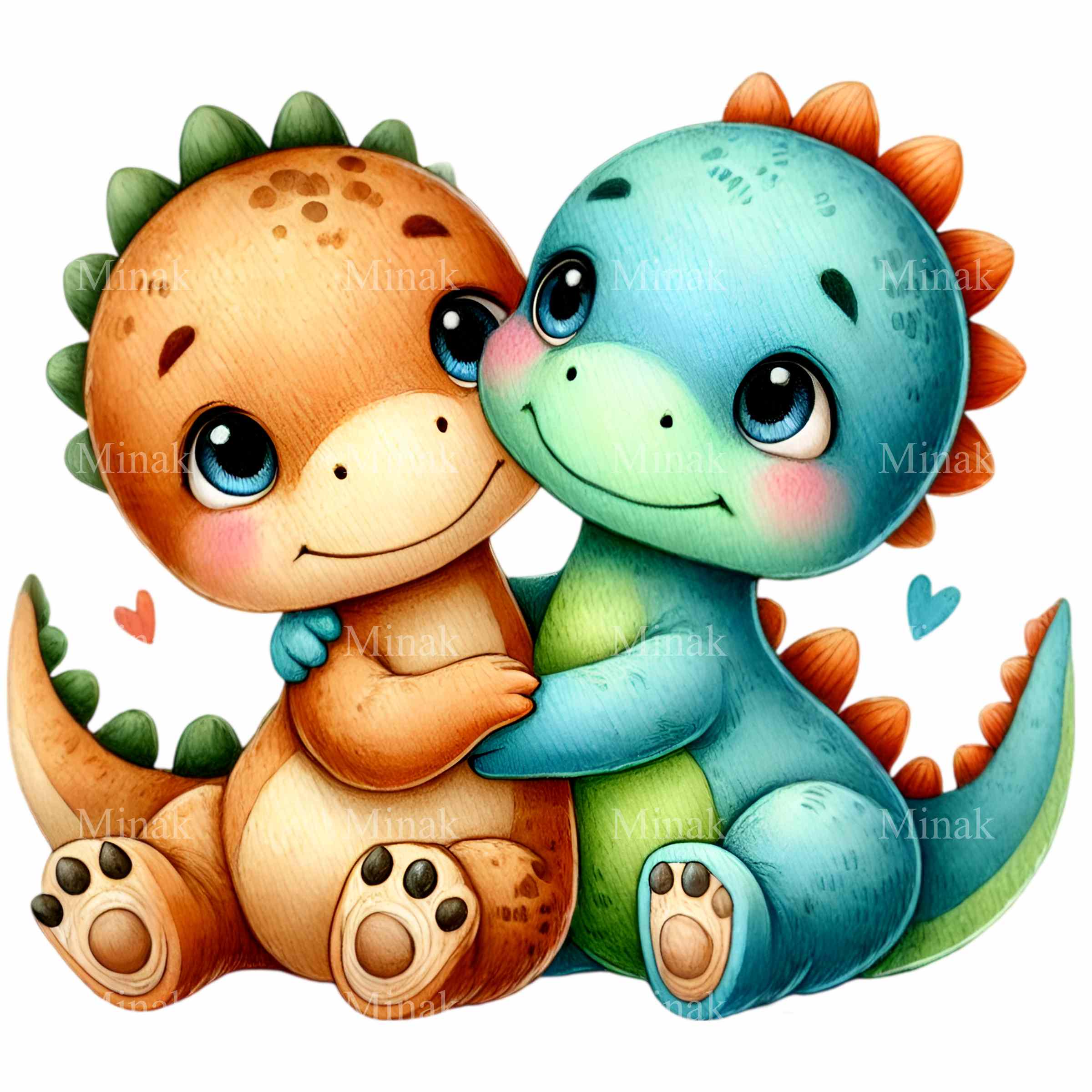 10 PNG Baby Dinosaur Clipart – Hugging Dino Illustration for Kids Decor ...