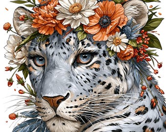 14 PNG Blommig Snöleopard Blomkrona Fjäril Sublimering