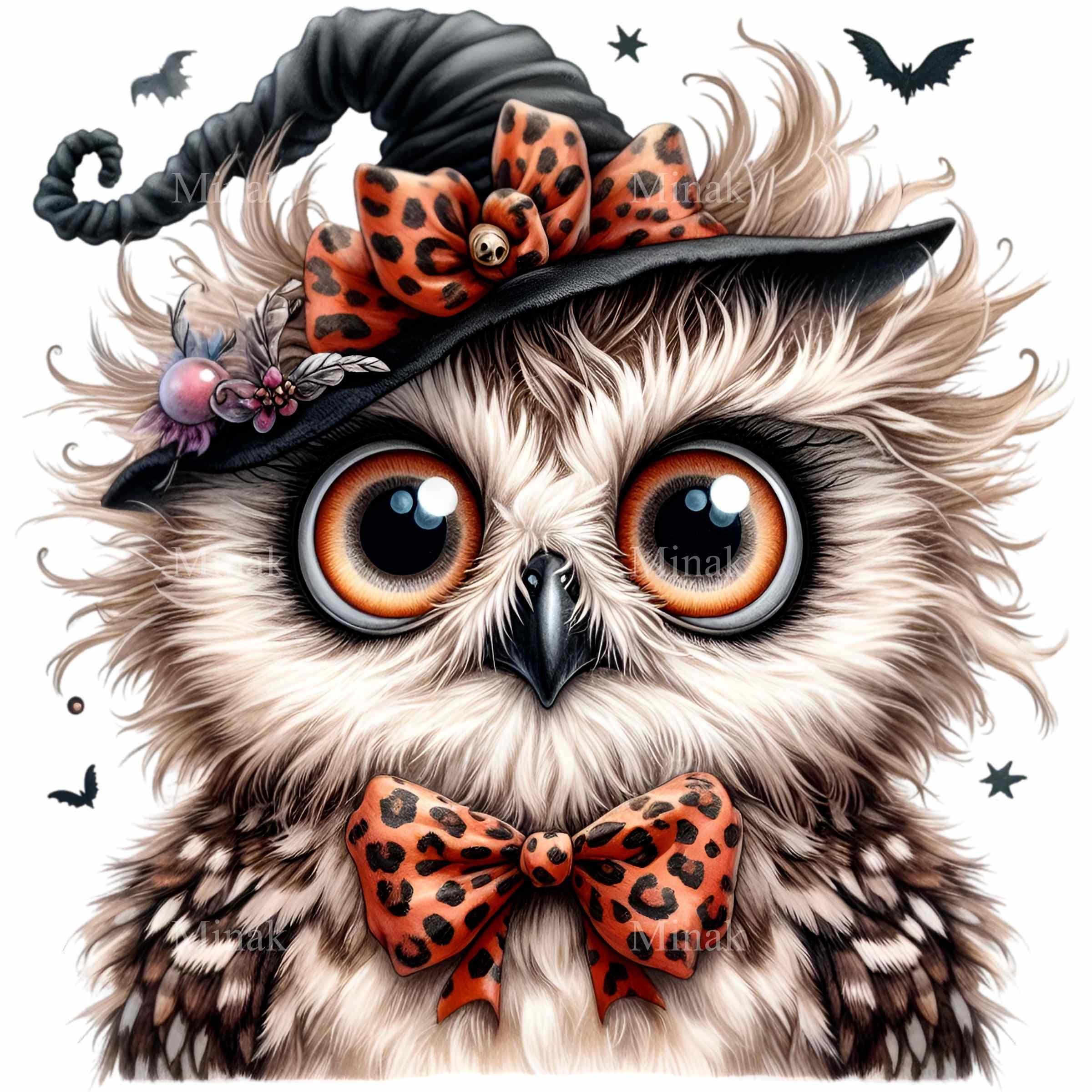 12 PNG Halloween Owl PNG Clipart – Cute Big Eyed Owl With Witch Hat ...