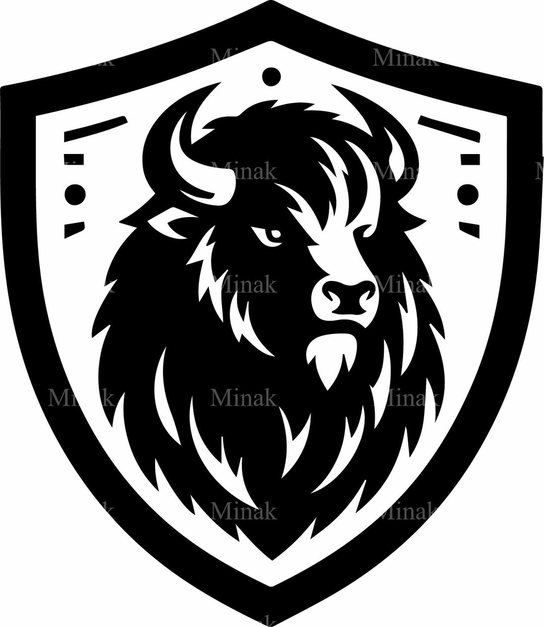5 SVG Bison Head Shield SVG Cut File – Powerful Buffalo Clipart ...
