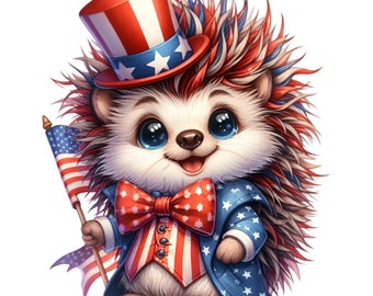 12 PNG Igel 4. Juli Clipart, Inbezug auf das Unabhängigkeitstag Design
