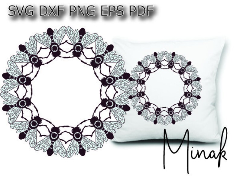 Download Bee Monogram Svg Bee Hive Svg Bee Mandala Svg Honey Etsy PSD Mockup Templates