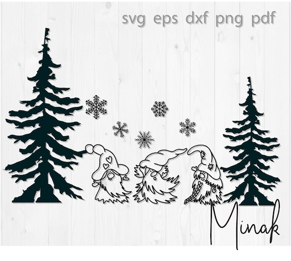Download Gnomes In Winter Scene Svg Files For Cricut Funny Nordic Etsy