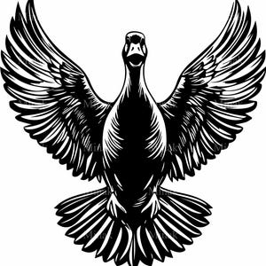 8 SVG Flying Goose SVG coupe fichier - oiseau majestueux avec des ailes ouvertes Silhouette clipart - conception de la faune pour Cricut et travaux manuels laser