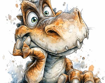 18 PNG Dinosaurier Clipart - lustige Dino Illustration für Kinder Basteln, Geburtstagsparty Dekor, Klassenzimmer Printables, Scrapbooking, T-Shirt Design